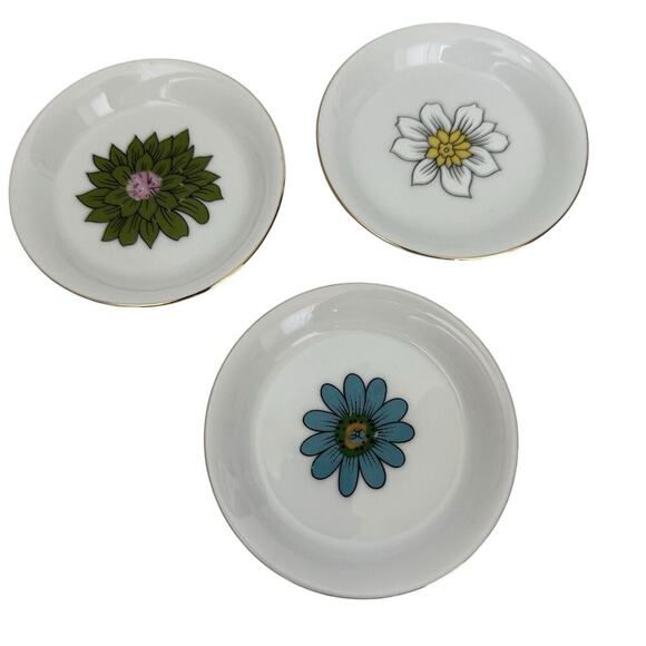 Creative Other - Creative Coasters Vintage Porcelain 70s Funky Floral Ring Dish Trinket Dish MCM
